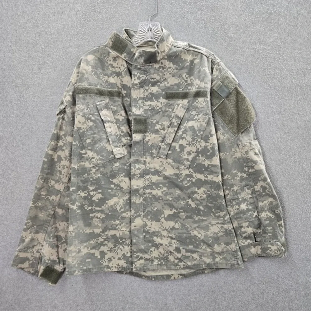 US Army Men Jacket Small Green Digital Camo Combat Coat Military Riptstop